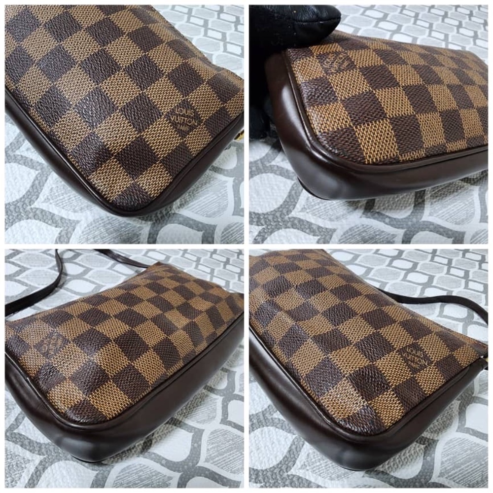 Authentic LOUIS VUITTON Damier Canvas Navona Accessories Pochette Bag Brown - Picture 6 of 13